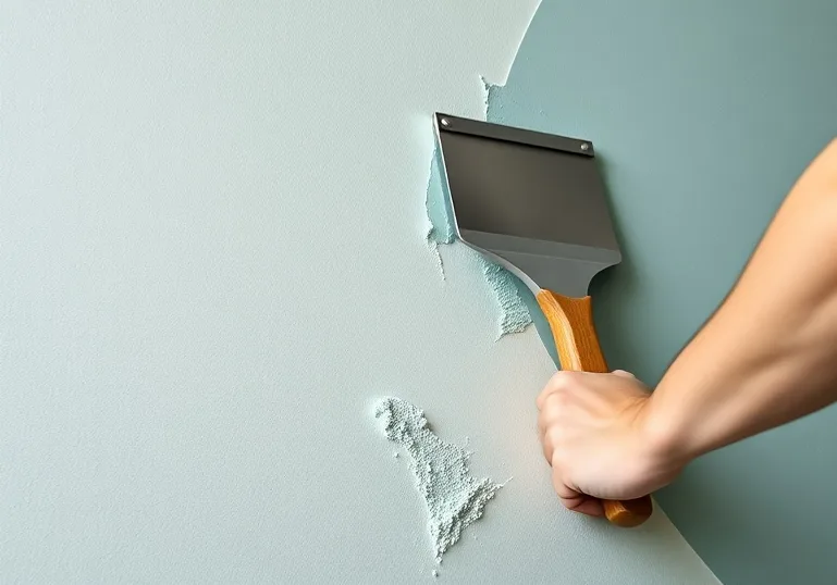 Application d'un enduit décoratif à la lisseuse sur un mur